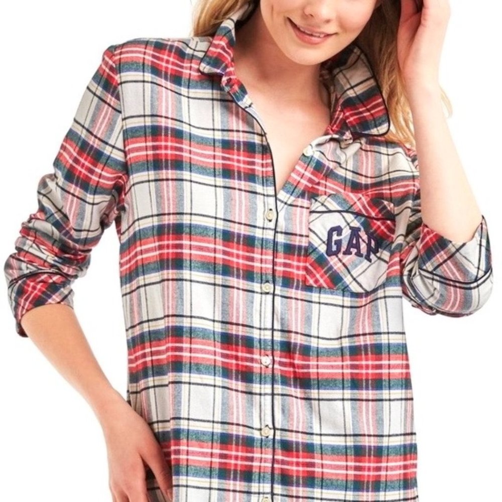 Gap x Pendleton Christmas Plaid Flannel Pajama Shirt
